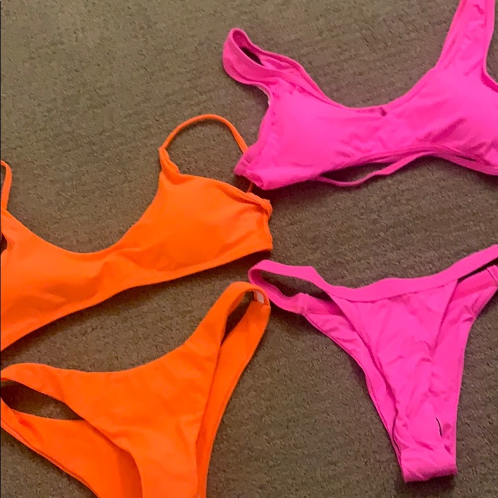 Shein Orange and Pink Bikinis